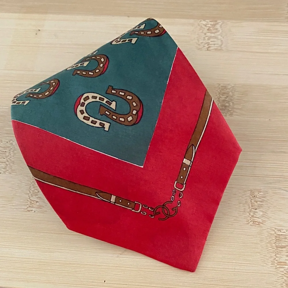 Gucci Green and Red Horseshoe Pattern Tie - Picture 7 of 7